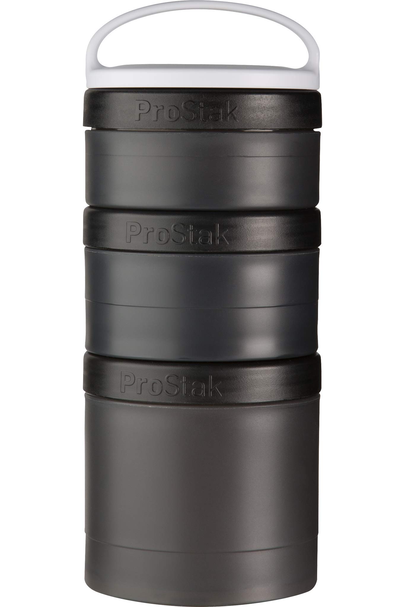 BlenderBottle ProStak Twist n’ Lock Storage Jars Expansion 3-Pak with Removable Handle, 100cc+150cc+250cc, Black