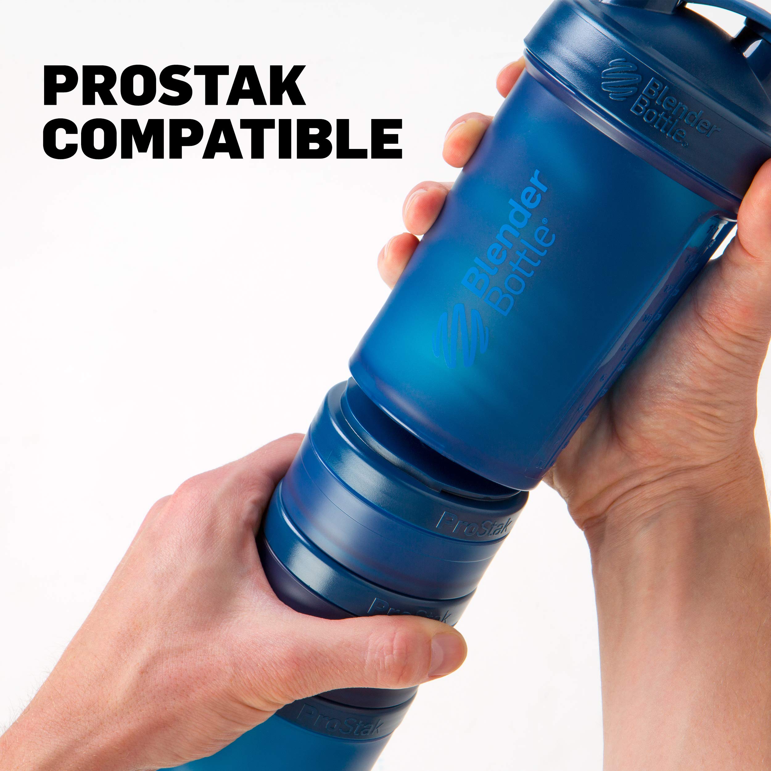 BlenderBottle ProStak Twist n’ Lock Storage Jars Expansion 3-Pak with Removable Handle, 100cc+150cc+250cc, Black