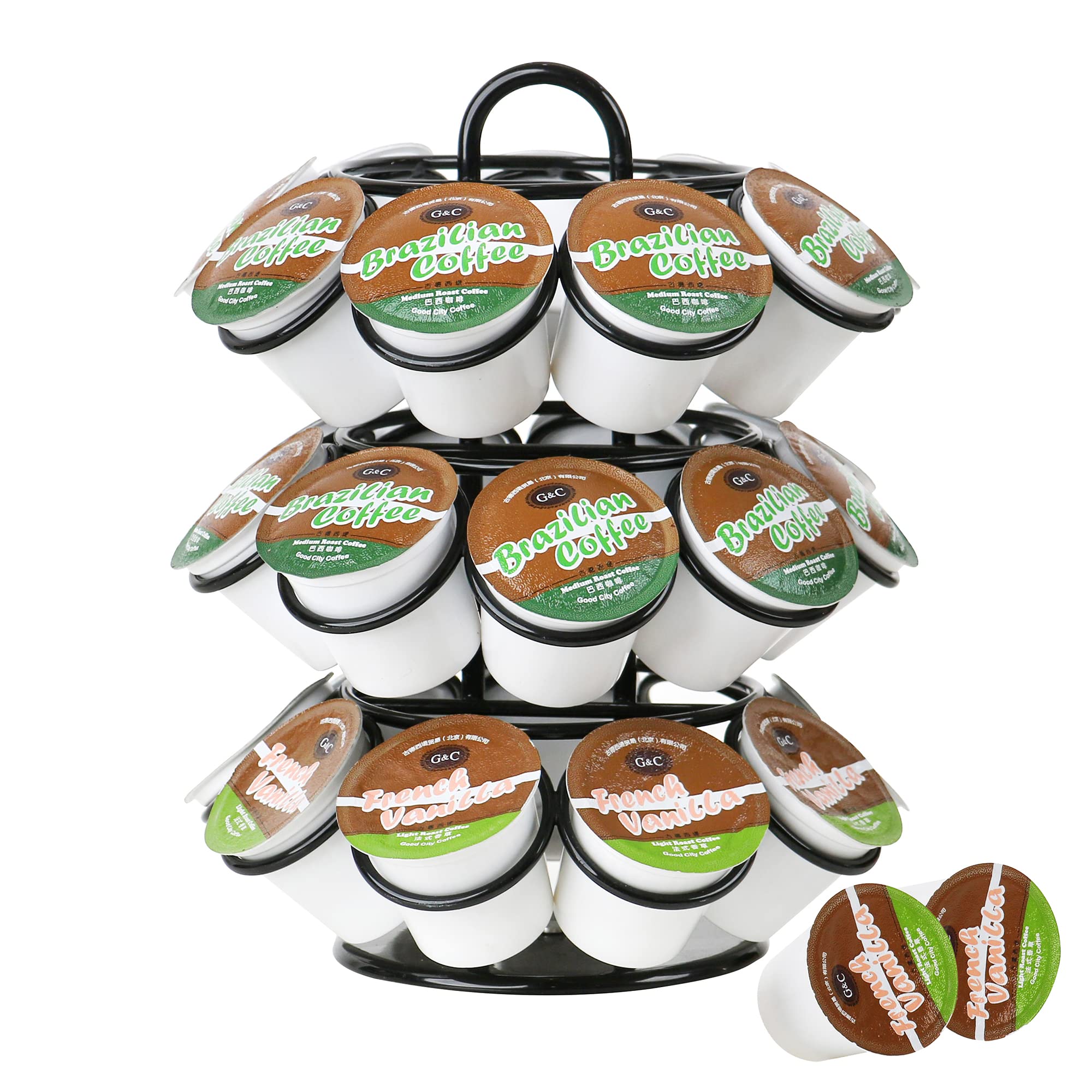 Keurig Pod Holder, K Cup Holder, K Cup Organizer, ZECENN Coffee Pod Carousel for Keurig Pods, Coffee Pods Storage Rack Compatible with k-cup Pods - Holds 35 Keurig Pods, No Assembly Required