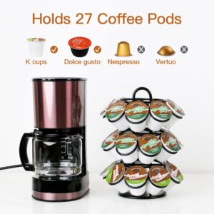 Keurig Pod Holder, K Cup Holder, K Cup Organizer, ZECENN Coffee Pod Carousel for Keurig Pods, Coffee Pods Storage Rack Compatible with k-cup Pods - Holds 35 Keurig Pods, No Assembly Required