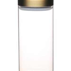 MasterClass KitchenCraft Airtight Glass Food Storage Jar with Brass Lid, Transparent, 1.5 L (2.75 Pints)