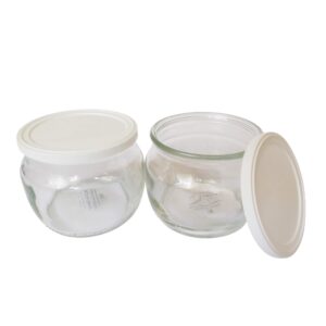 the dairy shoppe 8 oz glass yogurt jar with lid set of 6