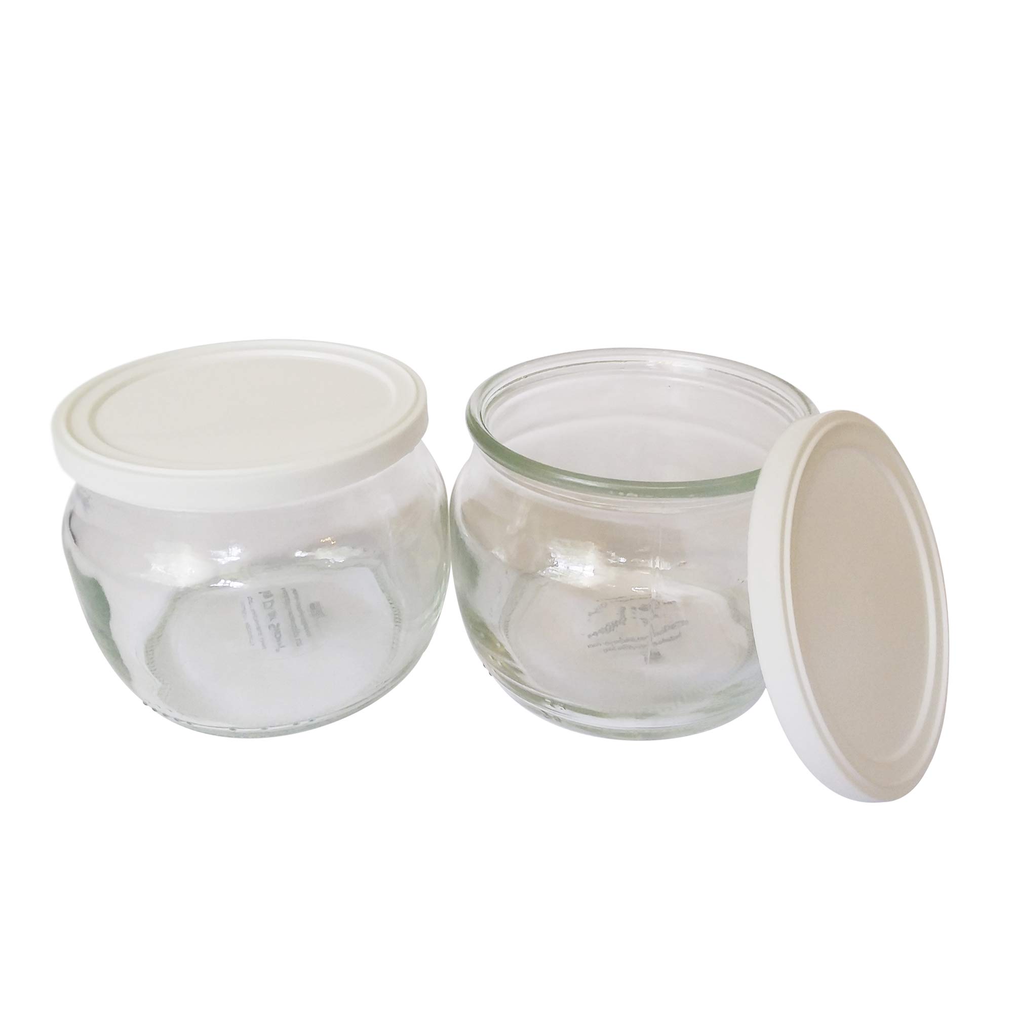 The Dairy Shoppe 8 Oz Glass Yogurt Jar with Lid Set of 6