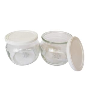 The Dairy Shoppe 8 Oz Glass Yogurt Jar with Lid Set of 6