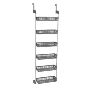 Household Essentials 2150-1 Over The Door Storage Shelves 6-Tier | Grey