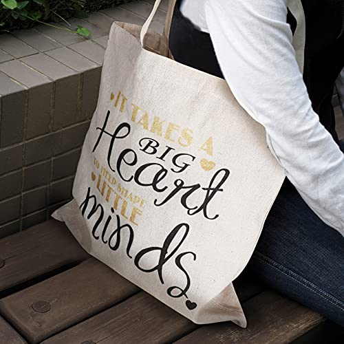 Frienda 4 Pieces Teacher Canvas Bags Teacher Tote Bag Teachers Appreciation Present for Travel Grocery Shopping