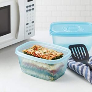 Gladware Freezerware Food Storage Containers, Large | Rectangle Food Storage Containers for Everyday Use | Food Containers Safe for Freezer, Hold up to 64 Ounces of Food, 2 Count Set,Blue