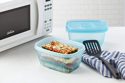 Gladware Freezerware Food Storage Containers, Large | Rectangle Food Storage Containers for Everyday Use | Food Containers Safe for Freezer, Hold up to 64 Ounces of Food, 2 Count Set,Blue