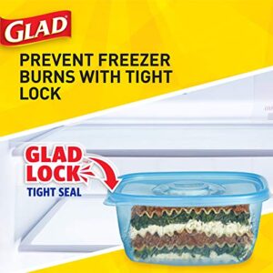 Gladware Freezerware Food Storage Containers, Large | Rectangle Food Storage Containers for Everyday Use | Food Containers Safe for Freezer, Hold up to 64 Ounces of Food, 2 Count Set,Blue