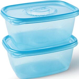 Gladware Freezerware Food Storage Containers, Large | Rectangle Food Storage Containers for Everyday Use | Food Containers Safe for Freezer, Hold up to 64 Ounces of Food, 2 Count Set,Blue