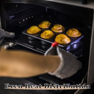 Elesinsoz 6 Cup Straight Edge 2.6 inch Muffin Cupcake Pan Nonstick Whoopie Pie Egg Frittata Cornbread Quiche Cheesecake Biscuit Cake Baking Tin Tray Mold for Toaster Oven Air Fryer