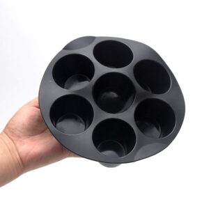 7 Cup Air Fryer Muffin Pan, 21cm Non-Stick Silicone Muffin Cake Cups Cupcake Baking Mold for Air Fryer Accessories, Perfect for Eggs Muffin, Cupcake Molds, Dishwasher Safe