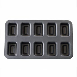 elesinsoz 10 cup financier cake baking pan mini brownie bite square muffin cupcake small banana bread loaf meatloaf cornbread nonstick madeleine cookie all edge only corner individual tin tray mold