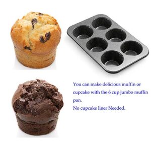 Monfish Jumbo Muffin Pan extra large cupcake tin Carbon Steel Mosaic finish non Stick Coating Muffin Tin 3.5dia x1.77 inch cup