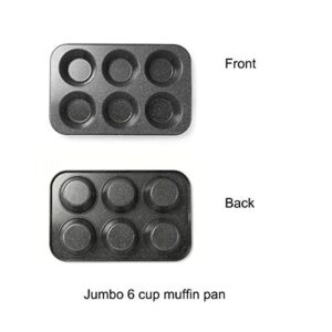 Monfish Jumbo Muffin Pan extra large cupcake tin Carbon Steel Mosaic finish non Stick Coating Muffin Tin 3.5dia x1.77 inch cup