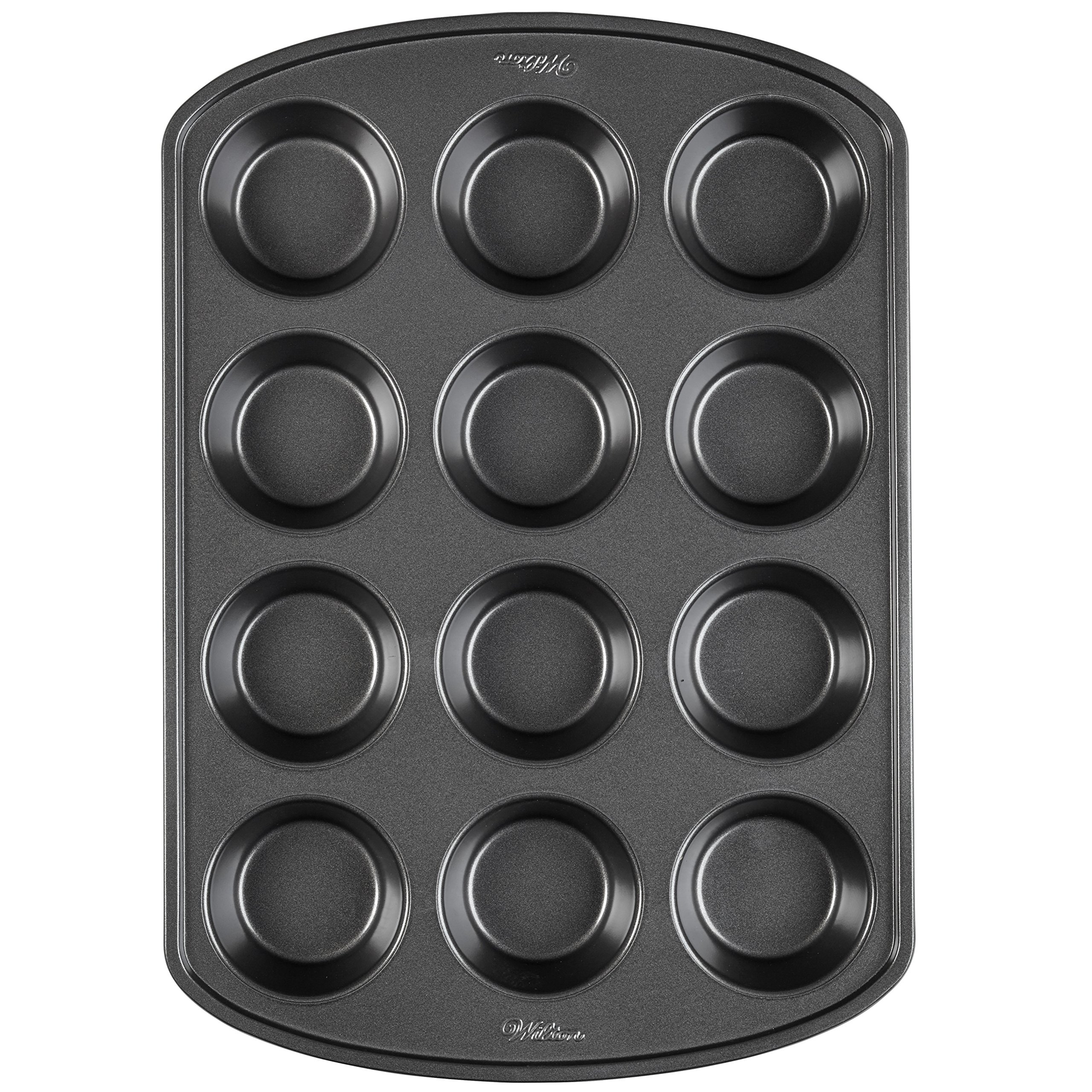 Wilton 9-Inch Steel Round Fluted Tube Cake Pan, Non-Stick, 12-Cup, Black