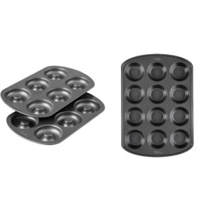 wilton non-stick donut baking pans (2-count) and cupcake pan (12-cup)