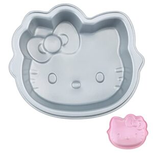 chefmade hello kitty cake pan, 8-inch non-stick cat-shaped bakeware for oven and instant pot baking (pink)