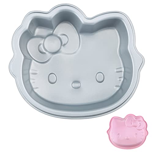 CHEFMADE Hello Kitty Cake Pan, 8-Inch Non-Stick Cat-Shaped Bakeware for Oven and Instant Pot Baking (Pink)