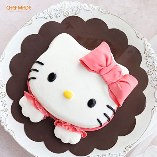 CHEFMADE Hello Kitty Cake Pan, 8-Inch Non-Stick Cat-Shaped Bakeware for Oven and Instant Pot Baking (Pink)