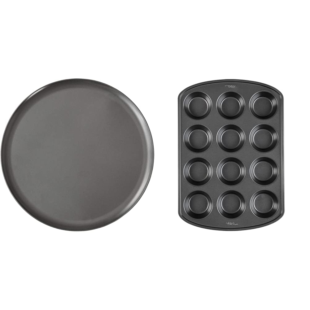 Wilton 14-inch Pizza Pan and 12-Cup Muffin Pan Bakeware Set