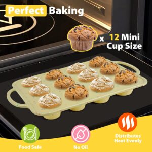 Luckypai Silicone Muffin Pan Cupcake Pan Molds for Baking 12 Cups Stainless Steel Bowl，Muffin Molder for Muffins and Cupcakes—Cupcake silicone molder