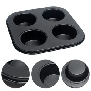 4 Cup Large Muffin Cupcake Moulds/Trays, Non Stick Cupcake Muffins Tin Baking Tray 2 Pack Carbon Steel Round Muffin & Cupcake Pans, Dishwasher Oven Safe
