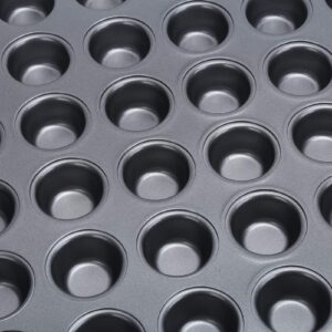 OUKENS Baking Tray, 48‑Cup Mini Round Cupcake Pan Tray, Non-Stick Mini Muffin and Cupcake Pan, Baking Mould Bakeware