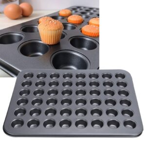 OUKENS Baking Tray, 48‑Cup Mini Round Cupcake Pan Tray, Non-Stick Mini Muffin and Cupcake Pan, Baking Mould Bakeware