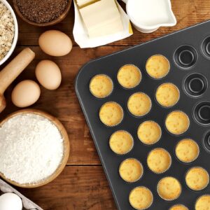 Estink 48‑Cup Cupcake Pan, NonStick Mini 48 Cups Muffin Baking Pan Round Cupcake Pan Tray Baking Mould for Oven Baking Bakeware Cooking Accessory, Grey