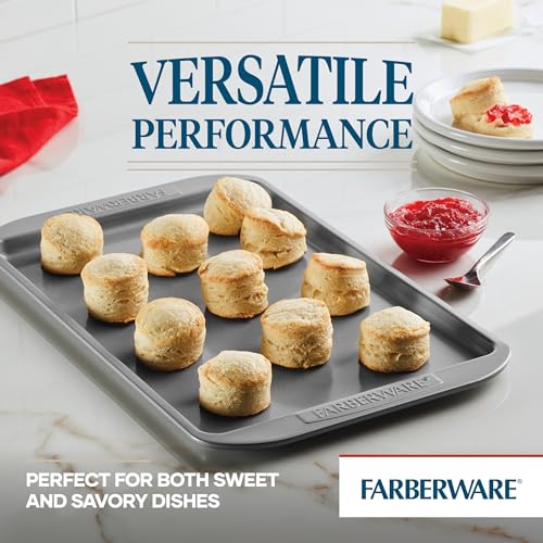 Farberware Nonstick Bakeware 4-Piece Baking Sheet Set, Gray -