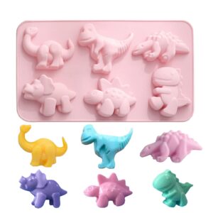 joyeee silicone baking mold tray, cartoon dinosaur candy mold non-stick muffin pan cake molds for pudding ice cube chocolate fondant cake decorations diy handmade soap, fit for kids parties, birthday