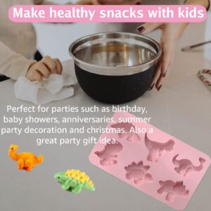 Joyeee Silicone Baking Mold Tray, Cartoon Dinosaur Candy Mold Non-stick Muffin Pan Cake Molds for Pudding Ice Cube Chocolate Fondant Cake Decorations DIY Handmade Soap, fit for Kids Parties, Birthday