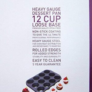 Baker's Pride 3-inch x 1.75-inch Heavy Gauge Non Stick Professional 12-Piece Cup Dessert Pan with Loose Bases