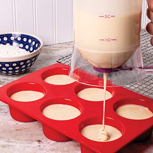 Mrs. Anderson's Baking Silicone 6-Cup Jumbo Muffin Pan, Non-Stick European-Grade Silicone Silicone