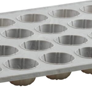 Trudeau Set of Two Mini Cake Muffin Silicone Pans, Marble, Gray, 24-count