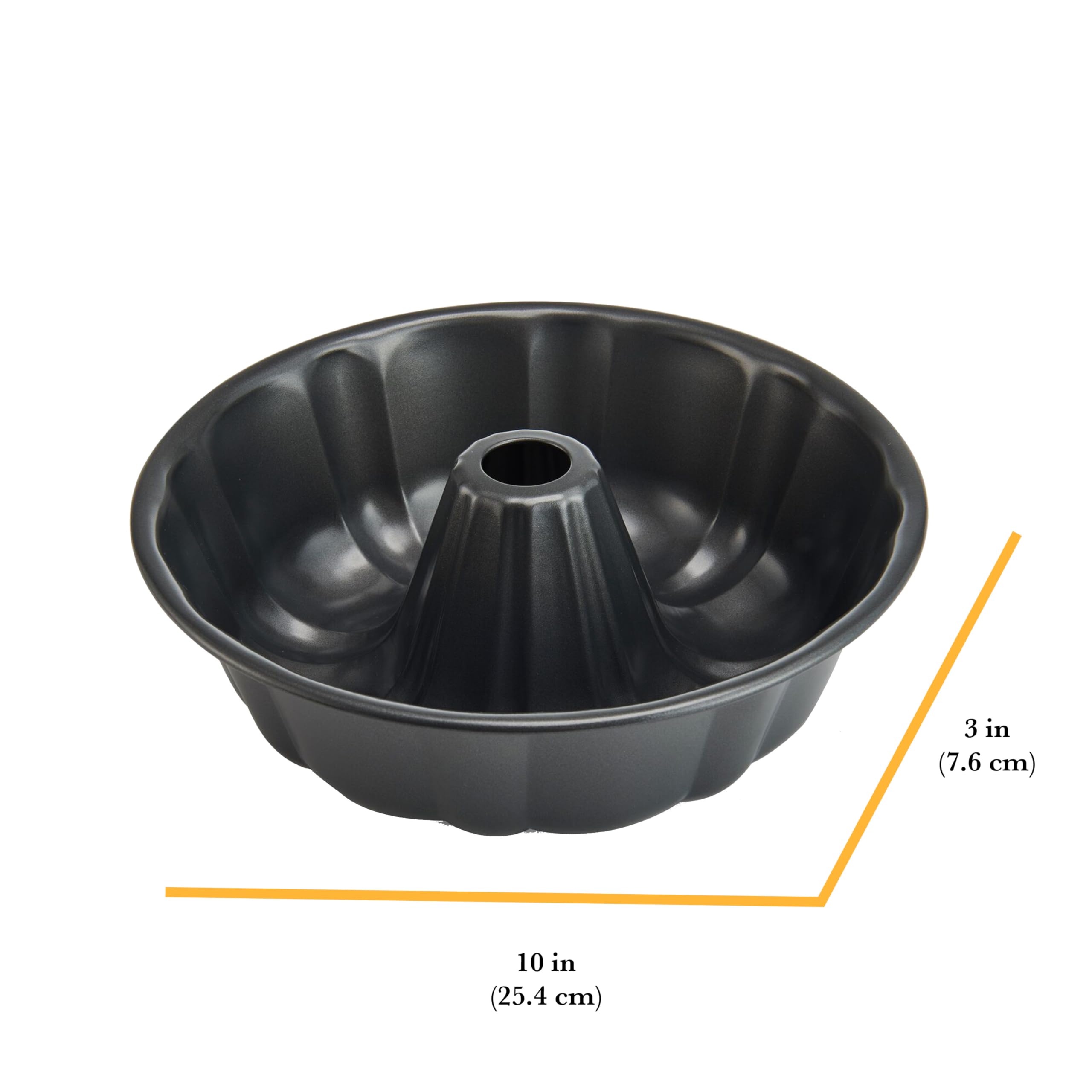 Chicago Metallic Nonstick Fluted Cake Pan, Perfect for Bundt cakes, monkey breads, casseroles, lasagnas, and more! 10-Inch, Gray
