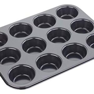 Tala Non Stick 12 Cup Bun Tin, Black