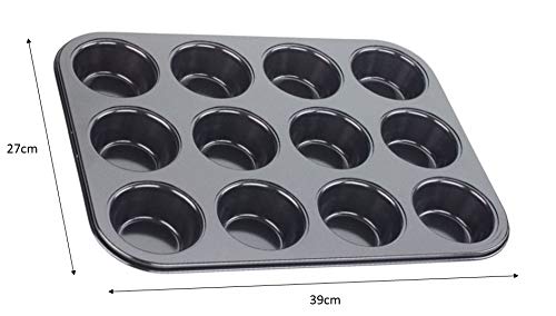 Tala Non Stick 12 Cup Bun Tin, Black