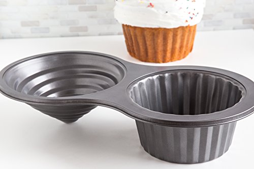 Fox Run Giant Cupcake Pan, Non-Stick Carbon Steel, 8 x 15.5 x 3.25 inches