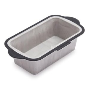 trudeau structure silicone pro standard loaf pan , marble white