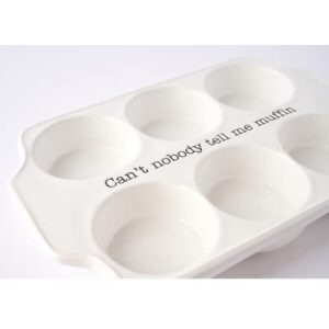 Mud Pie Circa Muffin Tray and Spatula Set, White, 12" x 8"