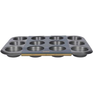 Masterclass Heavy Duty 12 Hole Cupcake Baking Tray Tin Pan with Double Layer Non-Stick Coating | Ideal for Baking Buns, Cupcakes, Yorkshire Puddings and Muffins