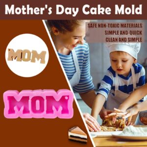 Silicone Mom Letter Mould DIY Chocolate Cupcake Cake Muffin Baking Mold for Best Mom Mother's Day Celabration Holiday Party Making Cake Balls, Muffins, Cupcakes, and Candies