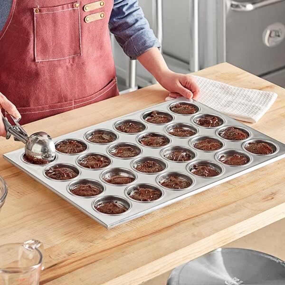 TrueCraftware 24 Cup Aluminum Muffin Pan 3-1/2 oz each cup- Cupcake Baking Pan Bakeware Cupcake Pan Great for Making Muffin Cakes Tart Bread Shortcakes Brownies for Home and Kitchen