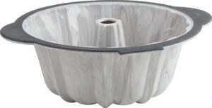 trudeau 'structured silicone pro' fluted cake pan, marble-color, 10cup