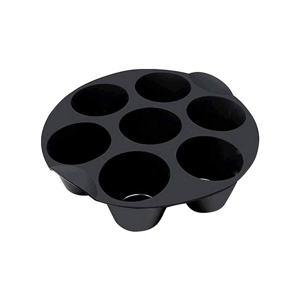 Silicone Muffin Cake Cups, 7Cup Non-Stick Muffin Cupcake Tin, Muffin Cupcake Tray Baking Mold, for 3.5-5.8 L Air Fryer Accessories, Chocolate Universal Cake Cups, 18cm/21cm