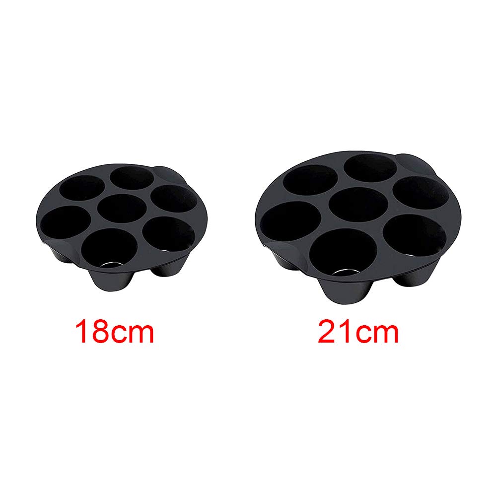 Silicone Muffin Cake Cups, 7Cup Non-Stick Muffin Cupcake Tin, Muffin Cupcake Tray Baking Mold, for 3.5-5.8 L Air Fryer Accessories, Chocolate Universal Cake Cups, 18cm/21cm