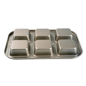 Yomvzake Brownie Pan, Mini Square Muffin Pan Nonstick 6-Cavity Small Cupcake Pan Individual Brownie Mold for Baking Brownie Muffin Cupcake Keto Fat Bombs, Great for Halloween, Christmas