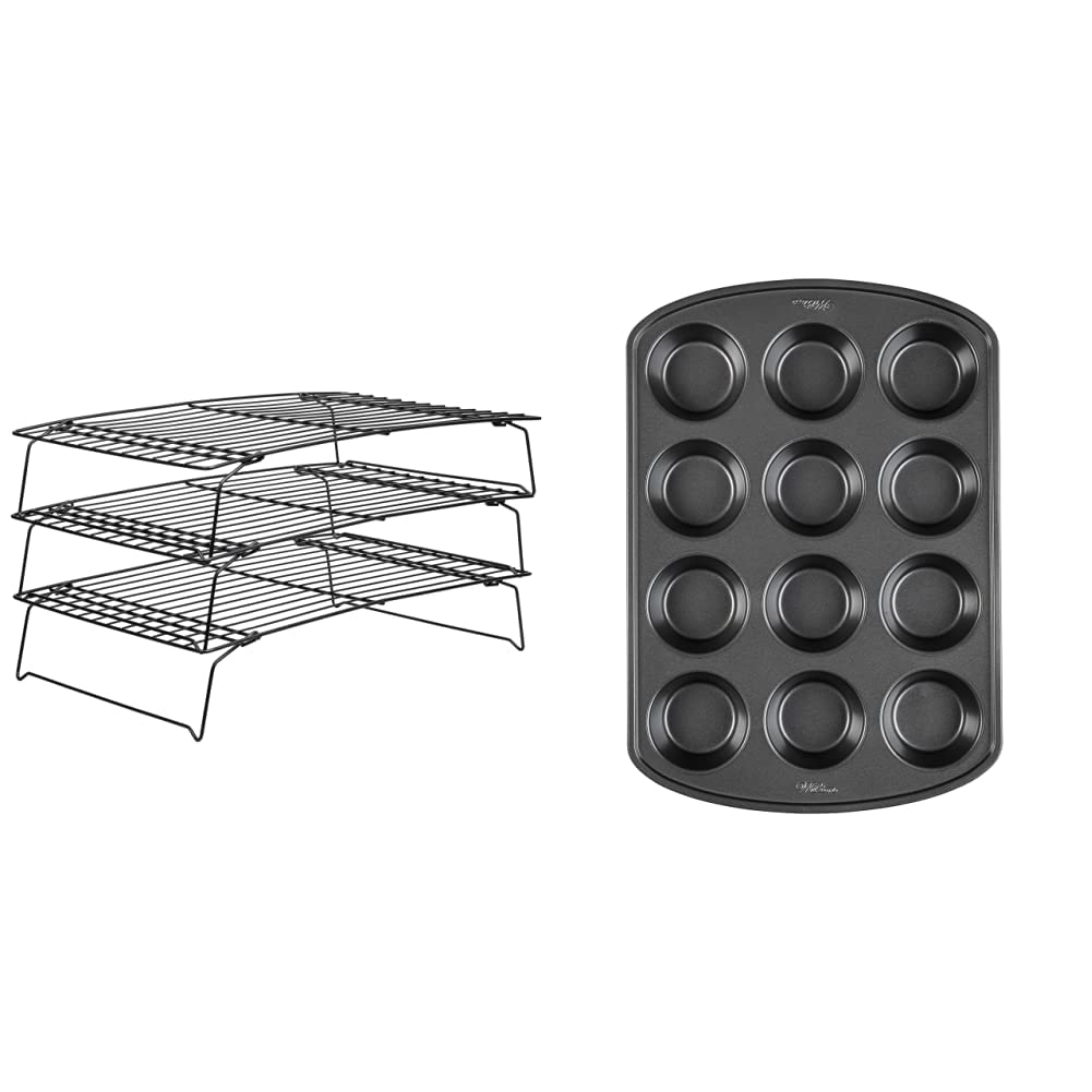 Wilton Perfect Results Cooling Rack and Cupcake Pan Bundle